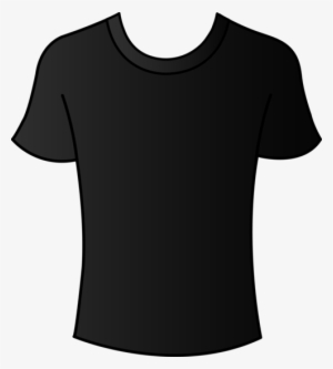 Black T-shirt Clip Art Round Neck Png - Round Neck T Shirt Png