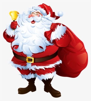 Santa Claus With Bell And Bag Png Clipart - Santa Claus With Bell