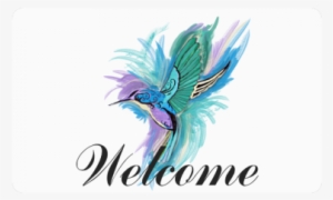 Handpainted Hummingbird Watercolor Doormat - Fairy