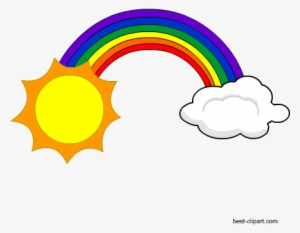 Free Sun Clip Art - Sun And Rainbow Clipart