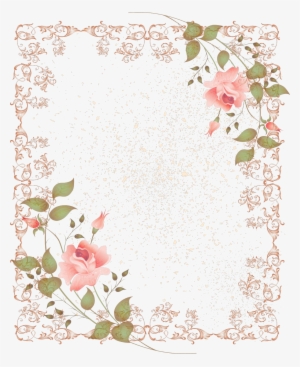 Peach Flower Clipart Rose Frame - Marco De Flores Vintage Png