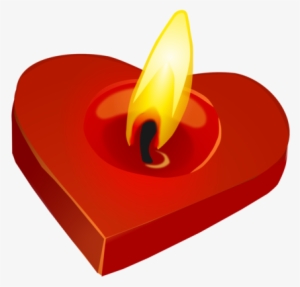 Candle Burning Heart Flame Valentine's Day