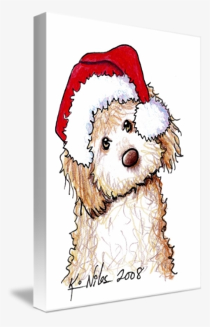Phantom Doodle Santa By Kim Niles - Christmas Dog Drawing