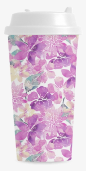 Pastel Watercolor Flower Pattern Double Wall Plastic
