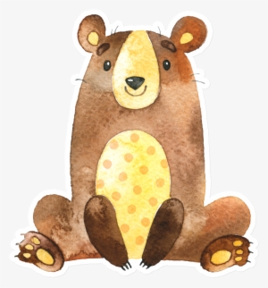 Sticker That Kick Ass Watercolor Bear - Woodland Animals Invitation Watercolor