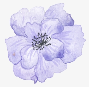 Purple Hand-painted Flower Halloween Transparent Decorative - Blue