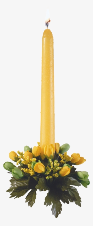 Christmas Candle's Png Image - Candle With Flower Png