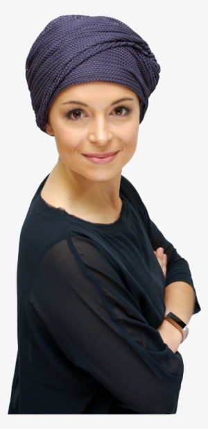 Elegant Purple Chemo Hat Turban - Ladies Fashion Head Turbans