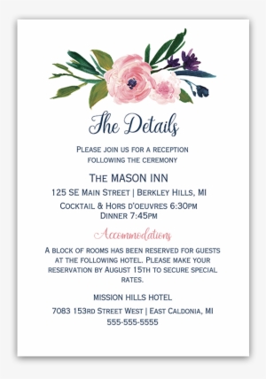 Wedding Details Png Cards