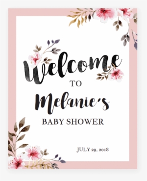 Blush Flowers Welcome Sign For Shower Party By Littlesizzle - Baby Shower Wishes For Baby Girl