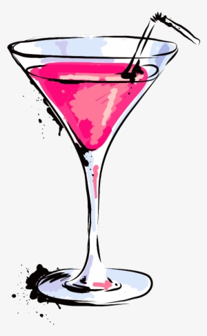 Ftestickers Watercolor Clipart Cocktail Martini - Cartoon Cocktail