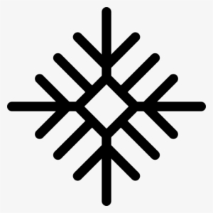 Snowflake Outline With Diamond Shape Vector - Snowflake Line Icon