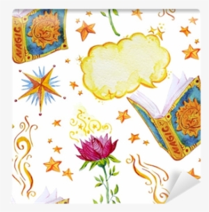 Watercolor Artistic Hand Drawn Seamless Pattern With - Watercolor Painting