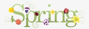 Spring Png Banner Stock - Word Spring With Flowers