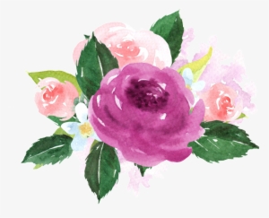 Hand Painted Purple Watercolor Flower Png Transparent