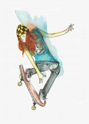 Skater Making Ollie - Illustration