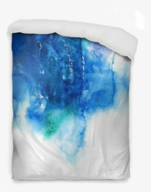 Blue Watercolor Abstract Hand Painted Background Duvet - Watercolor Painting