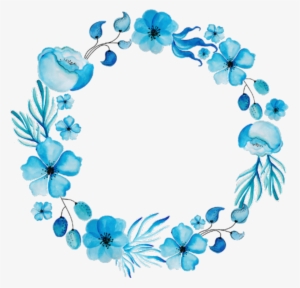 Flower Circle Png - Blue Flower Wreath Png