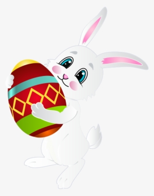 Easter Bunny Png Free Download - Glücklicher Osterhase, Der Buntes Ei Trägt Karte