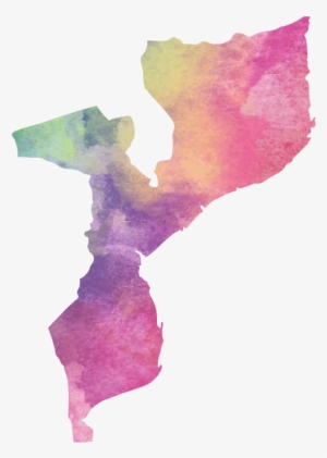 Rainbow Watercolor Silhouette Of Mozambique - Watercolor Paint
