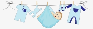 Baby Clothes Line Png Vector Transparent Download - Transparent Background Baby Clipart Boy