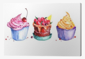 Cream Cakes, Cakes With Berries, Cake With Cherry - Water Color Cake Backgreound