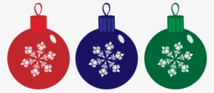 Christmas Ornaments, Red, Blue, Green - Christmas Baubles Clipart