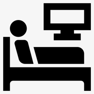 The Image Is Of A Person Sitting Up In Bed - Watch Tv Icon