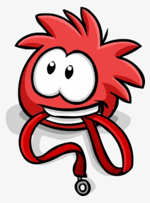 Red Puffle Leash - Retratos De Puffle En Club Penguin