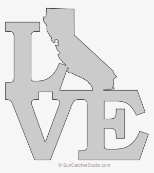 California Love Map Outline Scroll Saw Pattern Shape - California Love