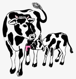Cow Silhouette Cattle Silhouette Clipart Kid - Cow And Calf Clipart