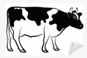 Cow Silhouette Isolated On White Wall Mural • Pixers® - Taurine Cattle