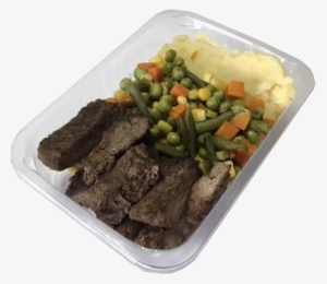 Steak, Mashed Potatoes, Mixed Vegetables - Carne Asada