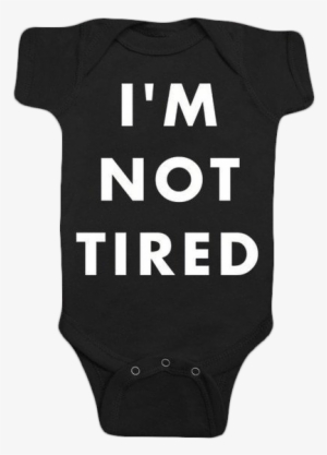 I'm Not Tired Black One-piece With Snaps - Human Action
