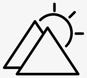 Sunny Day Symbol Outline With Triangular Mountains - Simbolo De Una Montaña