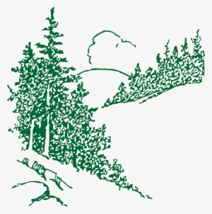 Mb Image/png - Mountain With Trees Outline