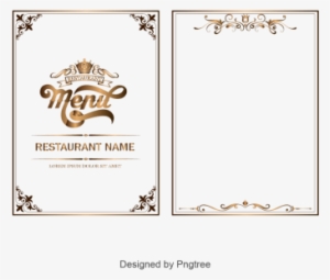 Golden Retro Tall Menu Border, Menu Border, Border, - Border Menu Png