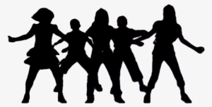 Group Dancing Silhouette Png Picture Black And White - Dance Team Clipart