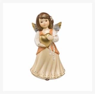 Geobel Christmas Angel With Heart - Goebel Champagner - Andächtig Decorative Figurine 'dearest'