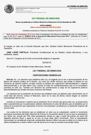 Ley Federal De Derechos - Ley De Premios Estimulos Y Recompensas Civiles