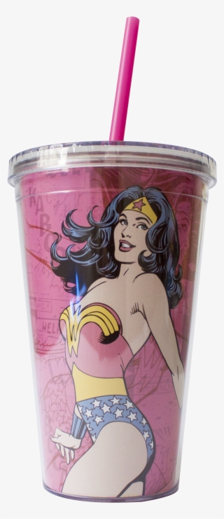 36495 Copowonder - Copo Da Mulher Maravilha Com Canudo