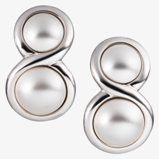 Clip On Eternity Pearl Earrings White Gold - Earrings