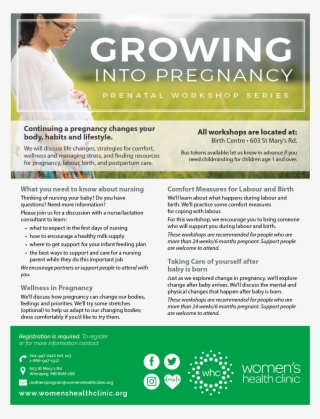 Download Our Growing Into Pregnancy Workshop Flyer - Prenatal Nutrition Workshop Flyers