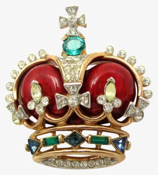 Philippe 'coronation Gems' Red Royal Crown Brooch - Brooch