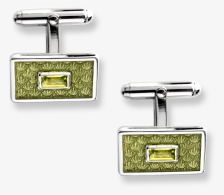 Nicole Barr Designs Sterling Silver Classic T Bar Cufflinks - Green