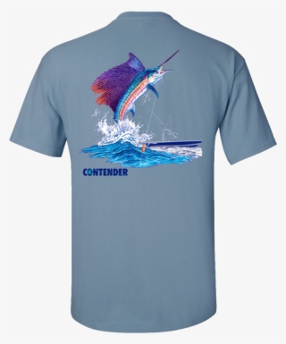 Contender Men's Stone Blue Sailfish Short Sleeve Tee - T-shirt