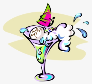 Vector Illustration Of Windsurfer In Mixed Cocktail - Cartoon