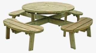 Garden Furniture - Benches - Round Wooden Garden Tables And Chairs