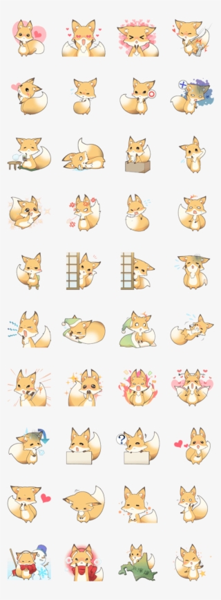 Lobo Cabello Naranja - Girly Fox Line Stickers