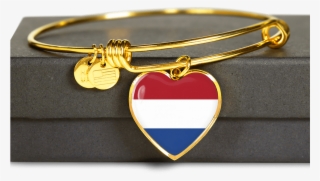 18k Gold Finished Heart Pendant Bangle Bracelet - Someone I Love Was Born Today